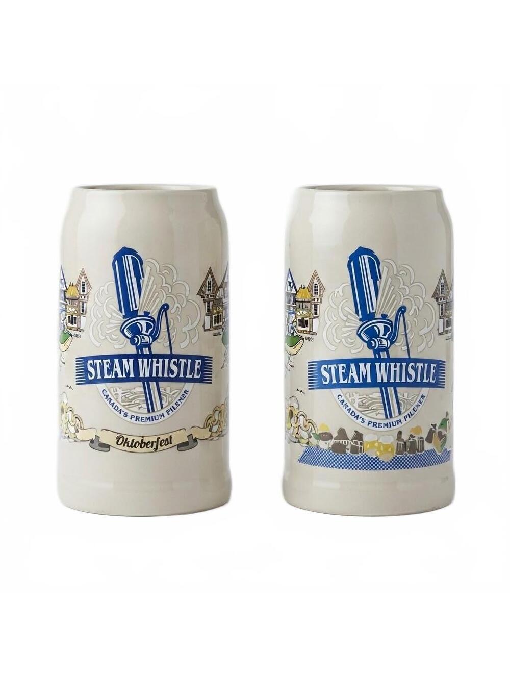 Steamwhistle Brewing Vintage Oktoberfest Ceramic Pilsner Beer Steins x2